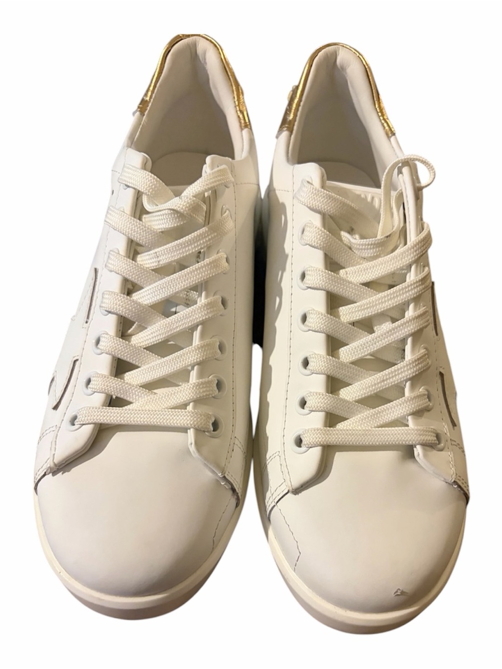 Golden Goose White Leather Sneakers with Gold Heel Panel - Picture 3 of 12